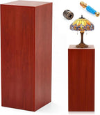 RattanView Wooden Cube Display Pedestal Stand, 15 x 15 x 36 Inch Sculpture Pedestal Stand, Display Riser Column Pillar Easy Assembly Required for Gallery Store Home Wedding Party Event Decor