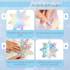 12Pcs Winter Snowflake Ornaments - 3D Large Iridescent Hanging Snowflakes Decorations, Paper Snowflake Garland with 3 Size for Winter Wonderland Frozen Christmas Party Decorations Holiday Home Indoor
