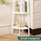 Yoobure Corner Shelf, 4-Tier Corner Bookshelf with Metal Frame & Wood Ladder Shelves - Display Shelf & Tall Bookcase, Plant Stand for Home Decor - Bedroom, Living Room, Office