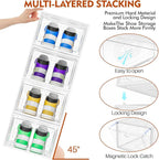 6 Pack Thicken Shoe Organizer Stackable,Upgraded Sturdy Shoe Storage Box with Magnetic Door,Shoe Containers for Sneaker Display,White