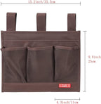 Zafit Hanging Bedside Caddy, Bedside Storage Organizer for Magazine, Phone, Remote control (Classic4 Pockets-Coffee)