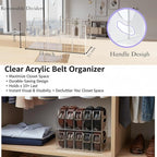 Belt Organizer 2pack,Acrylic Belt Organizer for Closet with Removable Dividers - 5 Compartments & Handles Drawer organization and storage for Purse,underwear, Socks, and Ties (2)