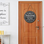 Funny No Soliciting Sign for House 12"x12" Do not Knock or Ring Doorbell Wooden Signs for Front Door Rustic No Soliciting Welcome Sign Hanging Decorations for Home Yard Garden Farmhouse Porch