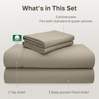 California Design Den - Luxury Full Size Sheet Set - 100% Cotton, 600 Thread Count Deep Pocket Full Size Bed Sheets, Hotel-Quality Cooling Sheets with Sateen Weave (Cool Taupe)