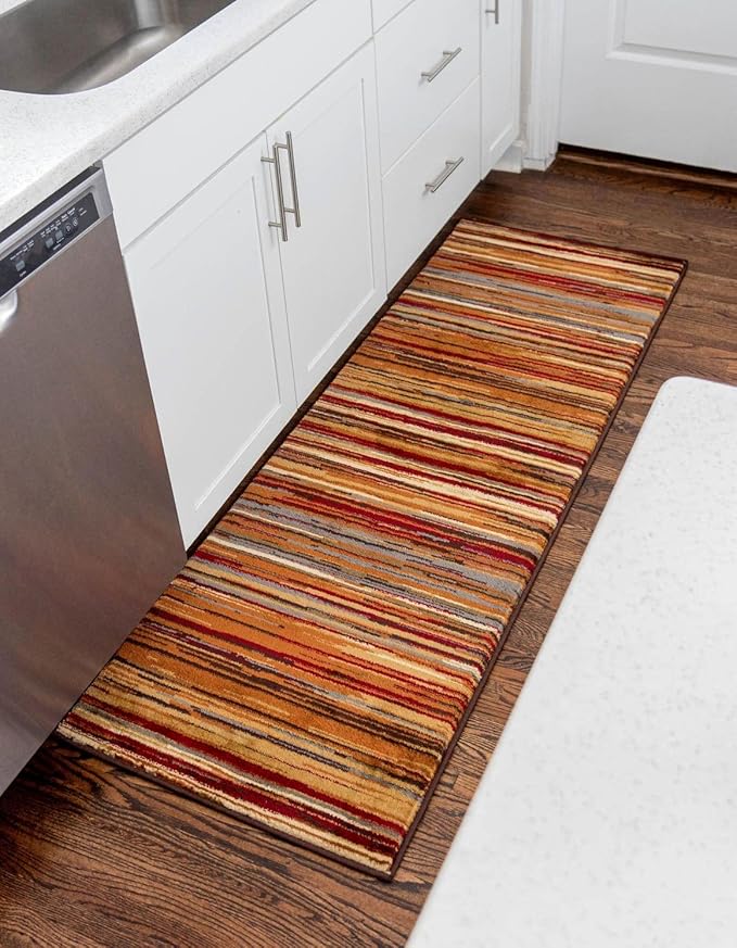 Unique Loom Barista Collection Area Rug - Icatu (2' 2" x 10' Runner, Beige/Brown)
