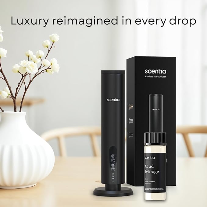 Scentia Oud Mirage Hotel Diffuser Oil 20 ml | Oud Mirage for Scent Diffuser | Luxurious Aroma, Niche Scent, Cardamom, Rosewood & Oud | 20ml Aromatherapy Fragrance - Thanksgiving & Holiday Gift
