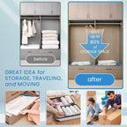 15 Vacuum Seal Bags with Portable VACUUM (as Electric Pump) for Clothing - Space Saver Vacuum Storage Packing Bags Sealed for Clothes in Large, Jumbo etc. Size