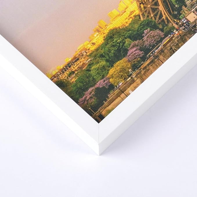 upsimples 4x6 Picture Frame Set of 3, Made of High Definition Glass for 4 x 6, Wall and Tabletop Display Thin Border Photo Frames for Home Decor, White