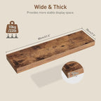 RALGEND Floating Shelves for Wall, 1.5" Thick Wall Shelf Set of 3 with Invisible Brackets, L31.5 x W7.9 Hanging Shelves Farmhouse Home Decor for Bathroom, Living Room, Bedroom, Rustic Brown 8301BJP3BF