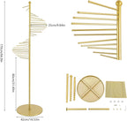 67" Gold Retail Display Tie & Scarf Rack, Belt Hanger & Pants Racks Towel Organizer Hanging Bar, Floor Standing Tie Racks Scarves Rack Necktie Holder for Home Clothing Store Commercial
