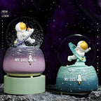 Snow Globe, Snowglobe for Kids Outer Space Water Snow Globes LED Light Change Music Box Home Christmas Decor for Kids, Decorations for Christmas & Birthday(A)