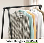 Wire Metal Clothes Hangers Bulk 100 Pack, 16 Inch 12 Gauge Standard Size, Slim Space Saving for Coat Suits Shirts Pants Skirts, Non Slip, Bronze