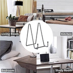Kruodop 5 Pack Plate Stands for Display, 4 Inch Plate Holder Display Stand, Metal Frame Holder Stands for Book, Pictures, Photo Easel, Tabletop Art