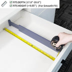 Utoplike Bamboo Drawer Dividers Large, Gray Kitchen Drawer Organizers Adjustable, Spring Loaded, Works in Dresser, Bathroom, Bedroom, Desk, 4 pcs, 2.4" H