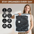 12 Pack Vacuum Storage Bags,Space Saver Bags for Clothing,Comforters,and Bedding,Includes 2 Jumbo, 2 Large, 2 Medium, 2 Small/4 Roll Bags,Compression for Closet & Travel, With Electric Pump