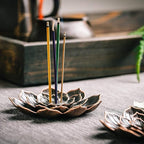 GARMOLY 2 Pack Incense Burner, Incense Holder for Sticks, Brass Lotus Incense Stick Holder