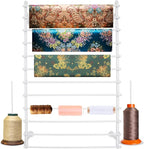12-Tier Wall Mounted Scarf Rack, Scarf Display Rack, Towels Storage Hanger, Commercial Hijab Scarf Holder Organizer Space Saving for Retail Stores, Boutiques, Home (White, 31.5in Width)