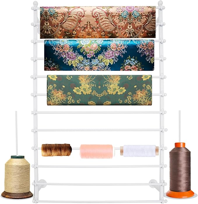 12-Tier Wall Mounted Scarf Rack, Scarf Display Rack, Towels Storage Hanger, Commercial Hijab Scarf Holder Organizer Space Saving for Retail Stores, Boutiques, Home (White, 31.5in Width)
