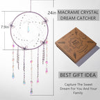 Artilady Butterfly Dream Catchers with Crystals - Large Boho Purple Moon Dream Catcher Wall Decor Home Decorations Girls Kids Baby Bedroom Room Decor Christmas Birthday Teen Girl Boys Gifts
