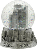 Silver Tampa Florida Snow Globe 3.5 Inches