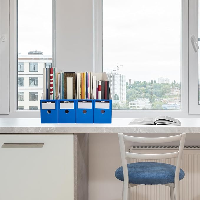 Limitliho Magazine Holde ( Blue, 2 Pack), Magazine File Holder for Home, Office, Desk, 10.6'' H×10.2'' L ×3.5''W Magazine Storage Box