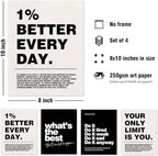 DSHFG Motivational Inspirational Office Wall Art Decor Prints Set of 4, Black Motivational Wall Decor Trendy Retro Posters for Office Home Decor, 8x10 Unframed