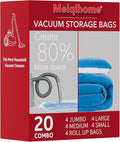 MEIQIHOME Vacuum Storage Bags, Space Saver Sealer Bags,Vacuum seal bags for clothing, Pillows, Comforters, Blankets, Bedding,20 COMBO