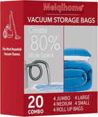 MEIQIHOME Vacuum Storage Bags, Space Saver Sealer Bags,Vacuum seal bags for clothing, Pillows, Comforters, Blankets, Bedding,20 COMBO