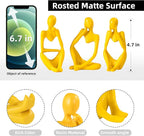 BMLCGJ Thinker Statue Gold Decor Abstract Art Sculpture, Golden Resin Collectible Figurines for Home Living Room Office Shelf Decoration,Great Gifts Ideas (Yellow)