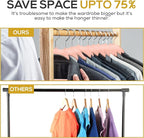 50 Pack New Premium Quality Velvet Hangers Ultra Thin Non Slip Adult Felt Space Saving Hangers for Closet Heavy Duty Coat Pants Jackets Dress Hangers 360° Swivel Hook Hold Upto 10lbs Rose Gold
