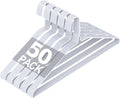SPECILITE Wire Metal Clothes Hangers Bulk 50 Pack for Standard Size Suits, Coats, Shirts, Pants, Skirts, Space Saving, Non Slip,16 Inch 12 Gauge Ultra Thin, White