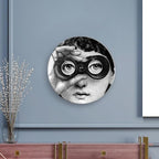 Lina Cavalieri Plate, Wall Decorative Plate, Mysterious Face Plate Wall Hanging Decoration,Including Bracket And Special Spring HooK,style-8,7inch