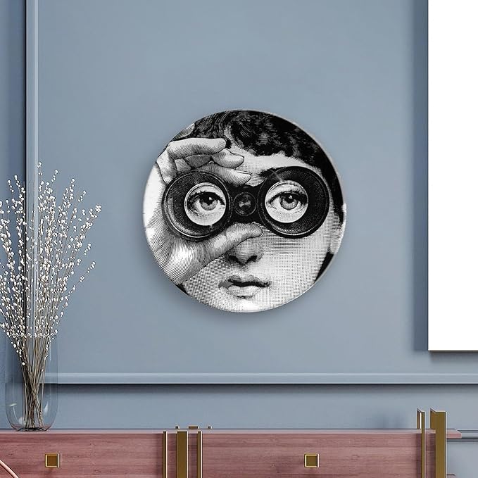 Lina Cavalieri Plate, Wall Decorative Plate, Mysterious Face Plate Wall Hanging Decoration,Including Bracket And Special Spring HooK,style-8,7inch