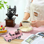 Coffee Bar Decor Vintage Mini Metal Pickup Truck Decor with Book Accessories for Coffee Station, Farmhouse Tiered Tray Tabletop Decorations for Home Kitchen, Office, Cafe