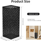 Metal Umbrella Holder Square Umbrella Stand Iron Umbrella Bucket Umbrella Stand Stable Umbrella Bucket Large Storage Space Umbrella Stand Suitable for Umbrellas (Black)