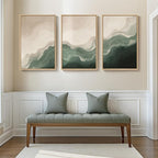 Large Framed Green and Beige Abstract Wall Art for Living Room, 3 Piece Modern Neutral Canvas Prints Paintings Artwork for Walls, Minimalist Abstract Pictures for Hallway Bedroom Wall Decor 24x36 In