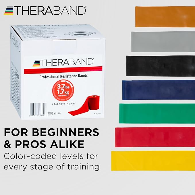 THERABAND Resistance Band, Special Heavy, 50-Yard Roll, Elastic Band for Exercise