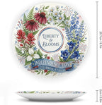 250th Anniversary Decorative Plates 8 Inch Patriotic Decorations Floral Plates with Stand 4th of July Independence Day Veterans Day Home & Office Decor