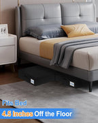 4.5-Inch Tall Under Bed Storage Containers, Low Profile Underbed Zipper Storage Bin, Shallow Under Bed Storage with Sturdy Side & Bottom Support, Linen Storage with Lid for Sofa and Dorm, 4 Pcs, Black