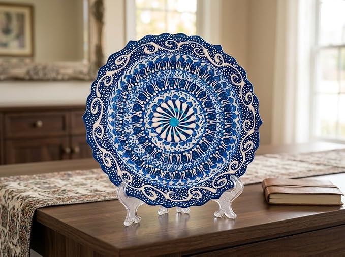 Turkish Decorative Plate Handmade Ceramic Ornament for Home&Office Wall Decor