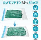 4 PCS Roll up Compression Bags, 19 X 14" Vacuum Travel Bag, Roll-Up Space Saver Bags for Travel, Vacuum Seal Storage Bag for Packing Clothing Suitcases Luggage Home Organizers, No Pump Needed