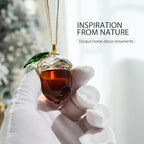 Crystal Acorn Christmas Tree Hanging Ornament Glass Acorn Hanging Ornament Transparent Sun Catcher for Home Window Outdoor Garden