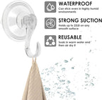 12Pcs Clear Wreath Hanger, 22LB Clear Suction Cup Hooks for Windows, Waterproof,2.75 Inch Reusable &Removable Suction Cup Hanger for Shower,Tile,Mirror,Glass Door,Bathroom,Towel,Kitchen,RV,Travel