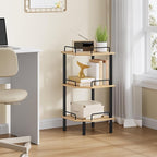 Tajsoon Corner Shelf Stand, 3 Tier Industrial Corner Shelves, Multipurpose Standing Display Shelf, Corner Shelving Unit for Bedroom, Living Room, Office, Kitchen, Natural