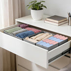 Drawer Organizer Clothes, 16 Pack Dresser Organizer Bins, Foldable Closet Organizers and Storage Fabric Dresser Bins, Shallow Drawer Dividers for Clothing, Underwears, Socks, Tie