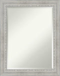 Amanti Art White Wall Mirror 28x22 Rustic White Wash Rectangle Bathroom Mirror for Wall Decor Living Room, Medium Country Rustic Wood Frame, Hangs Horizonally and Vertically, Bathroom Decor, Beveled