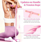 Pedal Resistance Bands with Handles, Upgrade 6-Tubes Manual Tension Training Pedal, Natural Rubber Foot Pedal Resistance Bands, Multifunction Fitness Bands for Abdomen, Waist, Arm, Leg