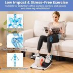 Goplus Under Desk Elliptical Machine, Electric Seated Pedal Exerciser with LED Display Monitor, Remote Control, Portable Fully Assembled Ellipse Leg Exerciser for Seniors Adults Home Office