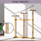 Clothing Racks - Metal Garment Racks for Retail Display Hanging Clothes, Heavy Duty Gold Commercial Clothing Display Rack with Wheels, FreeStanding Sturdy Clothes Organization (6 Arm,Gold)