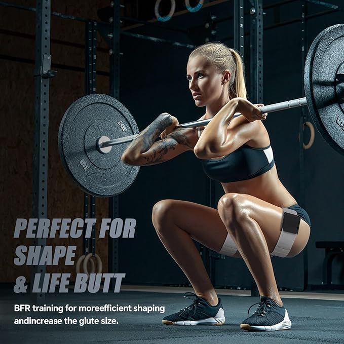 Booty Bands, Blood Flow Restriction Bands for Women/Men, Adjustable BFR Training Bands for Glutes & Hip Building, Occlusion Resistance Bands